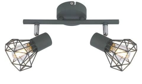 VERVE LAMPA SUFITOWA LISTWA 2X40W E14 MATOWY SZARY VERVE LAMPA SUFITOWA LISTWA 2X40W E14 MATOWY SZARY