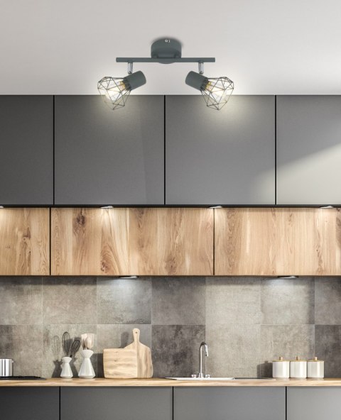 VERVE LAMPA SUFITOWA LISTWA 2X40W E14 MATOWY SZARY VERVE LAMPA SUFITOWA LISTWA 2X40W E14 MATOWY SZARY
