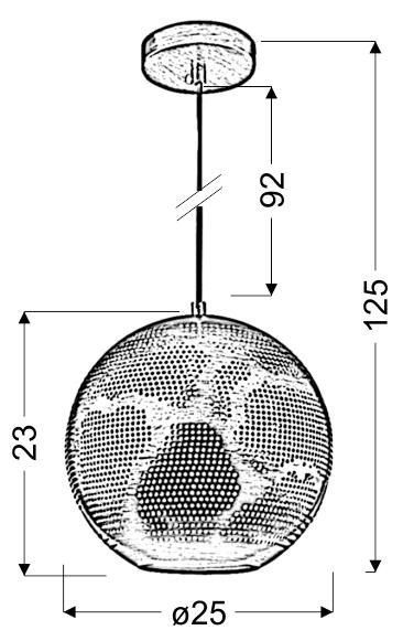 SFINKS LAMPA WISZĄCA 25 KULA W 1X60W E27 AŻUROWY JASNO BRĄZOWY SFINKS LAMPA WISZĄCA 25 KULA W 1X60W E27 AŻUROWY JASNO BRĄZOWY