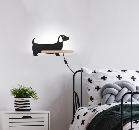 DOG LAMPA KINKIET 5W LED 4000K IQ KIDS Z PRZEW CZARNY DOG LAMPA KINKIET 5W LED 4000K IQ KIDS Z PRZEW CZARNY