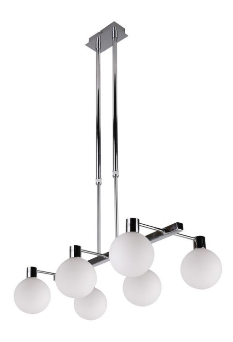 Maldus lampa wisząca chromowy 6x40w g9 klosz biały Maldus lampa wisząca chromowy 6x40w g9 klosz biały