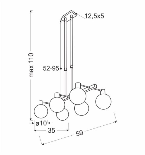 Maldus lampa wisząca chromowy 6x40w g9 klosz biały Maldus lampa wisząca chromowy 6x40w g9 klosz biały