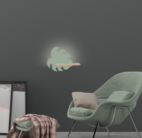 Monstera lampa kinkiet 5w led 4000k iq kids zielony