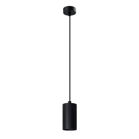 Tubo lampa wisząca czarny 1x25w gu10 klosz 10cm czarny Tubo lampa wisząca czarny 1x25w gu10 klosz 10cm czarny