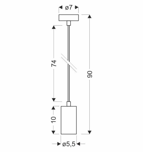 Tubo lampa wisząca czarny 1x25w gu10 klosz 10cm czarny Tubo lampa wisząca czarny 1x25w gu10 klosz 10cm czarny