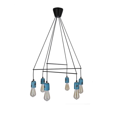 VIDER LAMPA WISZĄCA CZARNY 6X40W E27 VIDER LAMPA WISZĄCA CZARNY 6X40W E27