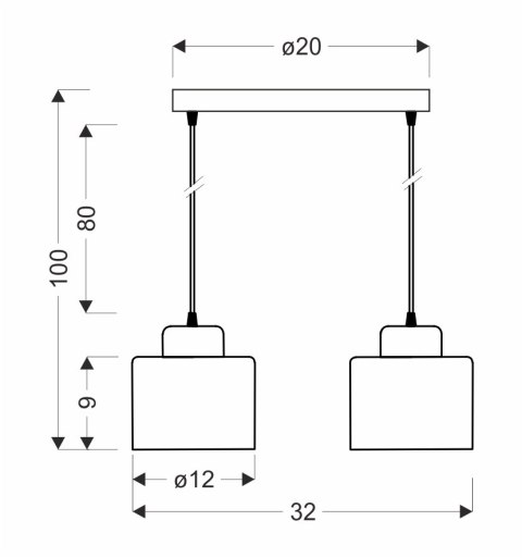 Wama lampa wisząca czarny 2x40w e27 klosz czarny+srebrny Wama lampa wisząca czarny 2x40w e27 klosz czarny+srebrny