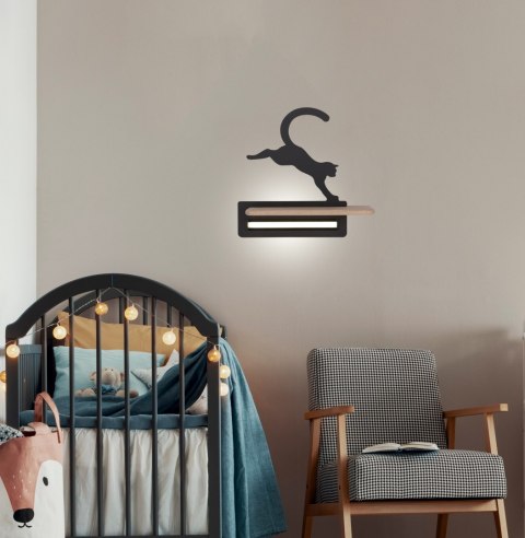 LAMPA CAT KINKIET ŚCIENNY 5W LED IQ KIDS SKACZĄCY CZARNY