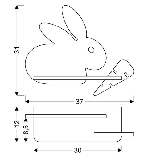 RABIT LAMPA KINKIET 4W LED 4000K IQ KIDS Z PRZEWODEM Z WŁ. I WTYCZKĄ SZARY+BIAŁY