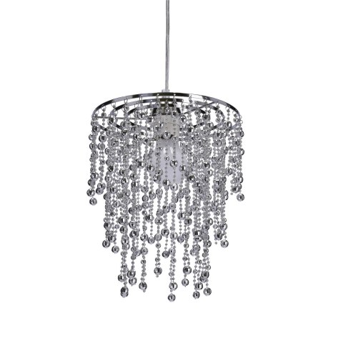 RONI LAMPA WISZĄCA 1X60W E27 ABAŻUR CHROMOWY