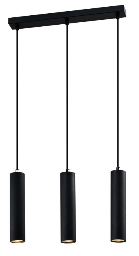 Tubo lampa wisząca czarny 3x25w gu10 klosz 25cm czarny Tubo lampa wisząca czarny 3x25w gu10 klosz 25cm czarny