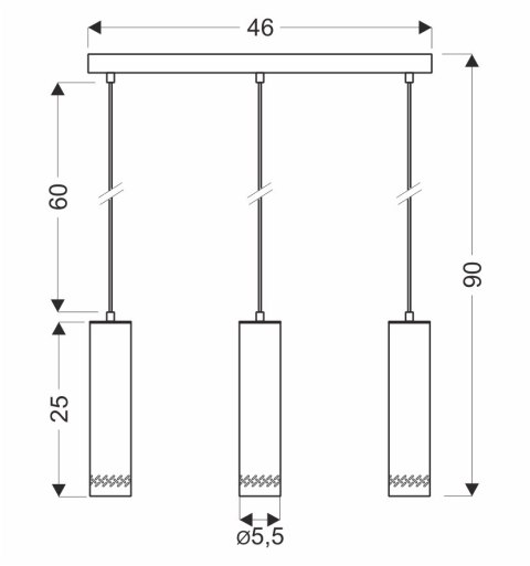Tubo lampa wisząca czarny 3x25w gu10 klosz 25cm drewniany Tubo lampa wisząca czarny 3x25w gu10 klosz 25cm drewniany