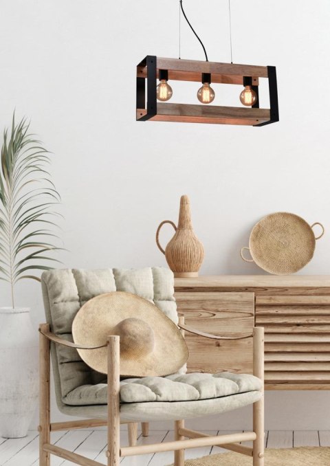 Varna lampa wisząca czarny 3x40w e27 klosz czarny Varna lampa wisząca czarny 3x40w e27 klosz czarny