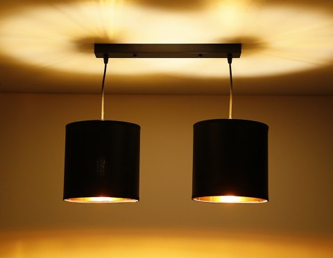 Candida lampa wisząca czarny 2x40w e27 abażur czarny