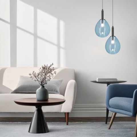 LAMPA WISZĄCA LUKKA 1 CHROMOWY NIEBIESKI