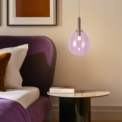 LAMPA WISZĄCA LUKKA 1 CHROMOWY RÓŻOWY