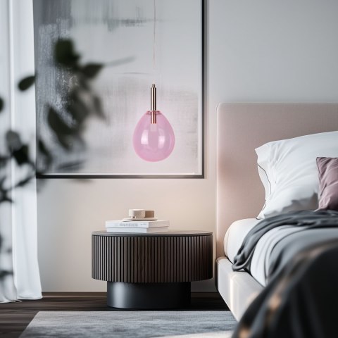 LAMPA WISZĄCA LUKKA 1 CHROMOWY RÓŻOWY