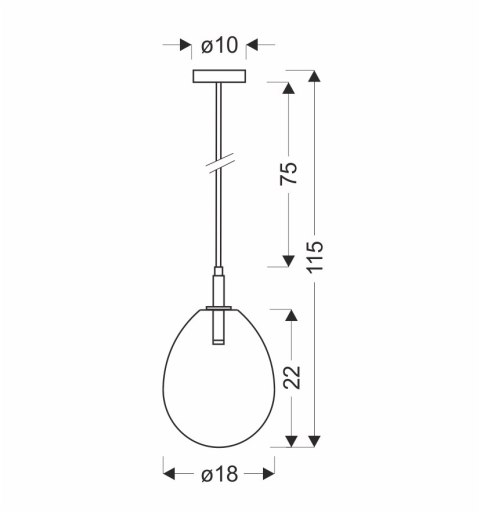 LAMPA WISZĄCA LUKKA 1 CHROMOWY SZARY