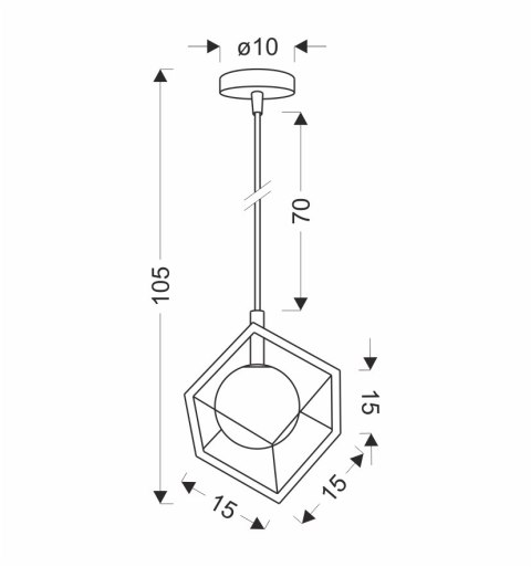 LAMPA WISZĄCA WEERT 1 CZARNY ZŁOTY 115x15x15 LAMPA WISZĄCA WEERT 1 CZARNY ZŁOTY 115x15x15