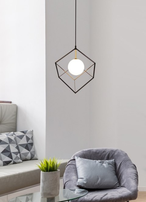 LAMPA WISZĄCA WEERT 1 CZARNY ZŁOTY 120x20x20 LAMPA WISZĄCA WEERT 1 CZARNY ZŁOTY 120x20x20