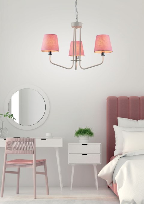 LAMPA WISZĄCA YORK 3 BIAŁY RÓŻOWY LAMPA WISZĄCA YORK 3 BIAŁY RÓŻOWY