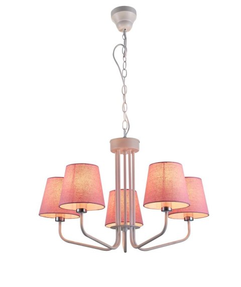 LAMPA WISZĄCA YORK 5 BIAŁY RÓŻOWY LAMPA WISZĄCA YORK 5 BIAŁY RÓŻOWY