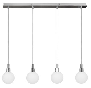 Maldus lampa wisząca chromowy 4x40w g9 klosz biały