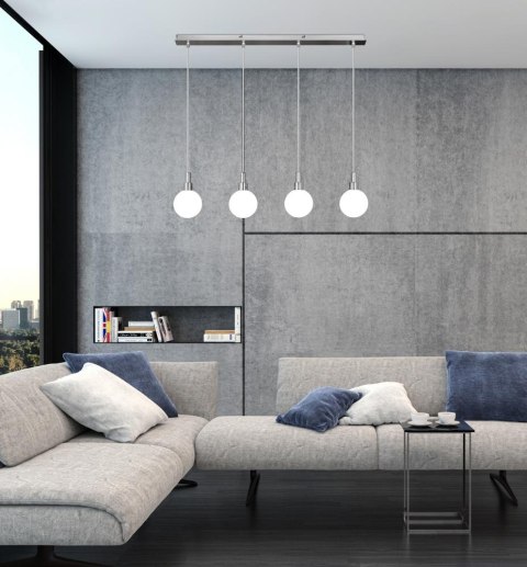 Maldus lampa wisząca chromowy 4x40w g9 klosz biały Maldus lampa wisząca chromowy 4x40w g9 klosz biały