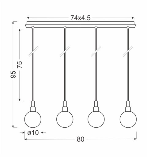 Maldus lampa wisząca chromowy 4x40w g9 klosz biały Maldus lampa wisząca chromowy 4x40w g9 klosz biały