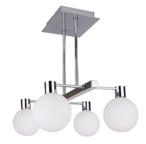 Maldus lampa wisząca chromowy sztyca 4x40w g9 klosz biały Maldus lampa wisząca chromowy sztyca 4x40w g9 klosz biały