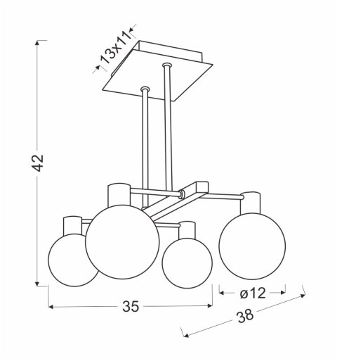 Maldus lampa wisząca chromowy sztyca 4x40w g9 klosz biały Maldus lampa wisząca chromowy sztyca 4x40w g9 klosz biały