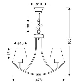 LONDYN LAMPA WISZĄCA 6X60W E27 CZARNY