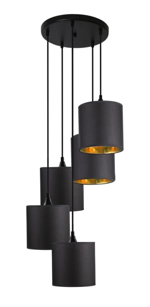 LONG LAMPA WISZĄCA TALERZ 5X40W E14 CZARNY LONG LAMPA WISZĄCA TALERZ 5X40W E14 CZARNY