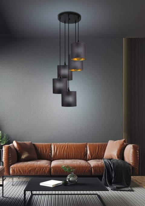 LONG LAMPA WISZĄCA TALERZ 5X40W E14 CZARNY LONG LAMPA WISZĄCA TALERZ 5X40W E14 CZARNY