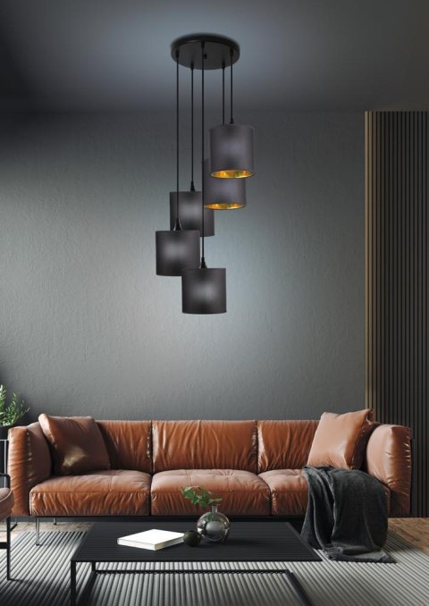 LONG LAMPA WISZĄCA TALERZ 5X40W E14 CZARNY LONG LAMPA WISZĄCA TALERZ 5X40W E14 CZARNY
