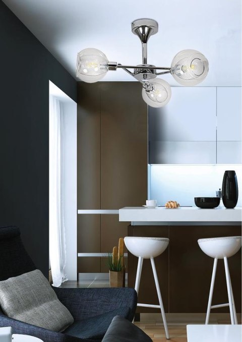 OZZO LAMPA WISZĄCA 3X40W E14 CHROM KLOSZ BEZBARWNY OZZO LAMPA WISZĄCA 3X40W E14 CHROM KLOSZ BEZBARWNY