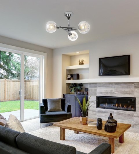 OZZO LAMPA WISZĄCA 3X40W E14 CHROM KLOSZ BEZBARWNY OZZO LAMPA WISZĄCA 3X40W E14 CHROM KLOSZ BEZBARWNY