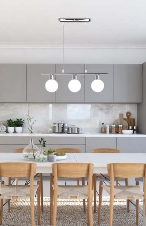 Oden lampa wisząca chromowy 3x40w g9 klosz biały Oden lampa wisząca chromowy 3x40w g9 klosz biały