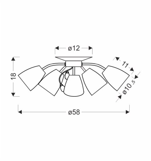 URSELLA LAMPA SUFITOWA 5X40W E14 BIAŁY URSELLA LAMPA SUFITOWA 5X40W E14 BIAŁY