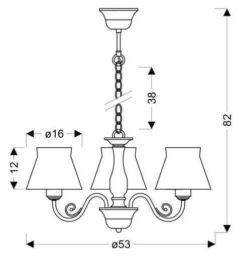 ZEFIR LAMPA WISZĄCA 3X40W E27 BIAŁY