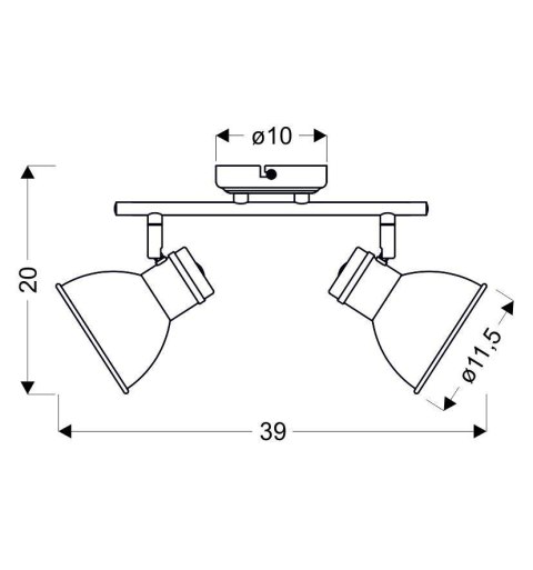 ZUMBA LAMPA SUFITOWA LISTWA 2X40W E14 BIAŁĀY+CZARNY ZUMBA LAMPA SUFITOWA LISTWA 2X40W E14 BIAŁĀY+CZARNY