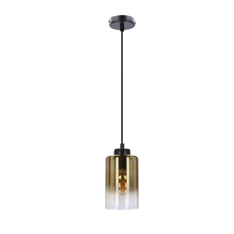 Aspra lampa wisząca czarny 1x60w e27 klosz bursztynowy Aspra lampa wisząca czarny 1x60w e27 klosz bursztynowy