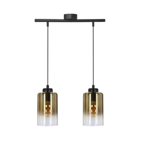 Aspra lampa wisząca czarny 2x60w e27 klosz bursztynowy Aspra lampa wisząca czarny 2x60w e27 klosz bursztynowy