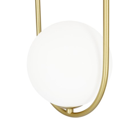 Lampa wisząca CORDEL elegancka - złoty mosiądz z białymi kloszami kulkami - nowoczesne oświetlenie salonu 2x G9 LED