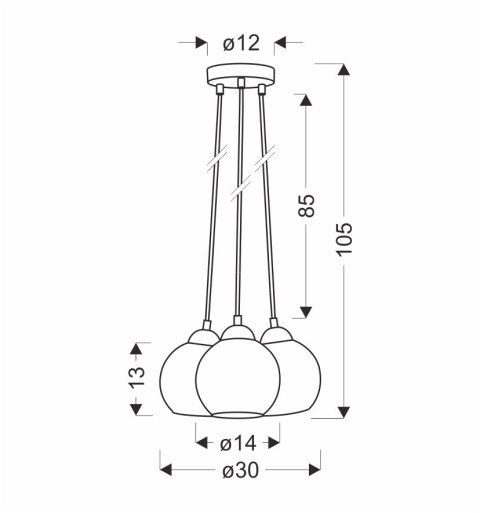 Nubia lampa wisząca czarny 3x60w e27 klosz złoty Nubia lampa wisząca czarny 3x60w e27 klosz złoty