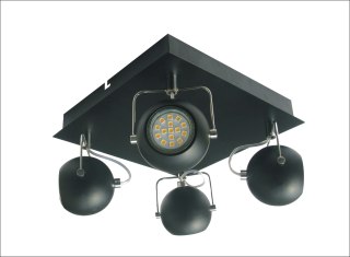 PLAFON TONY 4X3W LED GU10 CZARNY MATOWY