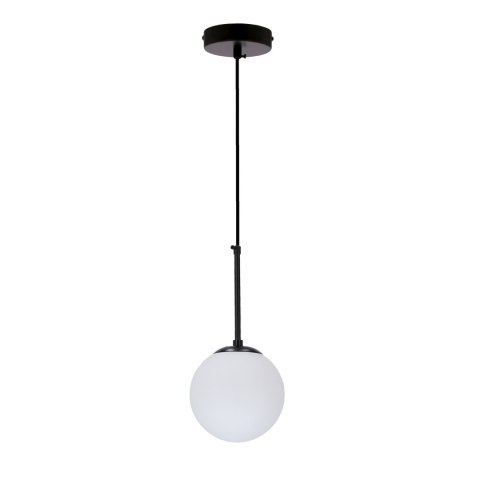 Pompei lampa wisząca czarny 1x40w e27 klosz biały 15cm Pompei lampa wisząca czarny 1x40w e27 klosz biały 15cm