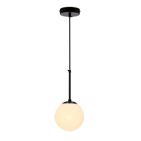 Pompei lampa wisząca czarny 1x40w e27 klosz biały 15cm Pompei lampa wisząca czarny 1x40w e27 klosz biały 15cm