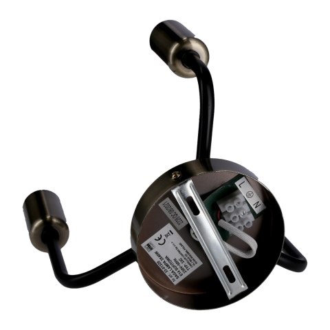 Saga lampa sufitowa patyna+matowy czarny 3x40w e14