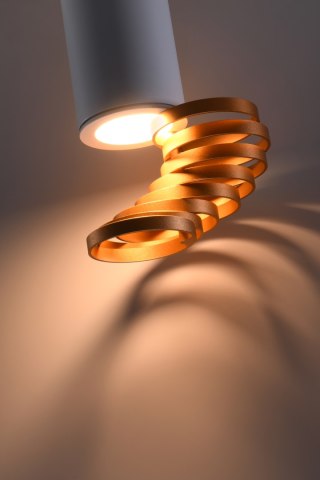 TUBA LAMPA SUFITOWA 1X15W GU10 6/20 ZŁOTY+BIAŁY